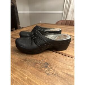 Dansko Shyanne Black Leather Leather Mules Clogs Comfort Shoes! EU 40 US 9.5 -10
